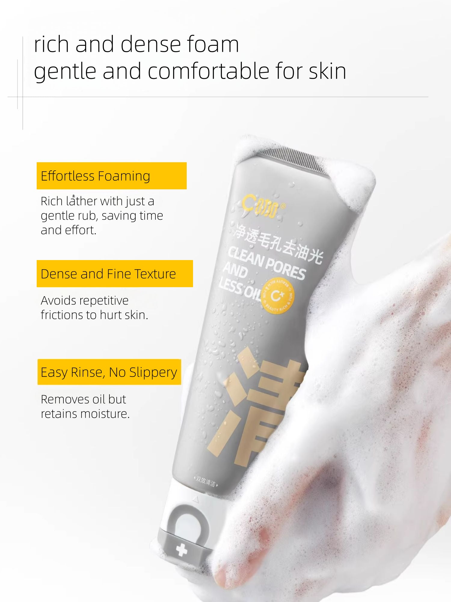 C+ Beauty Amino Acid White Clay Cleansing Double Tubes Cleanser 80g