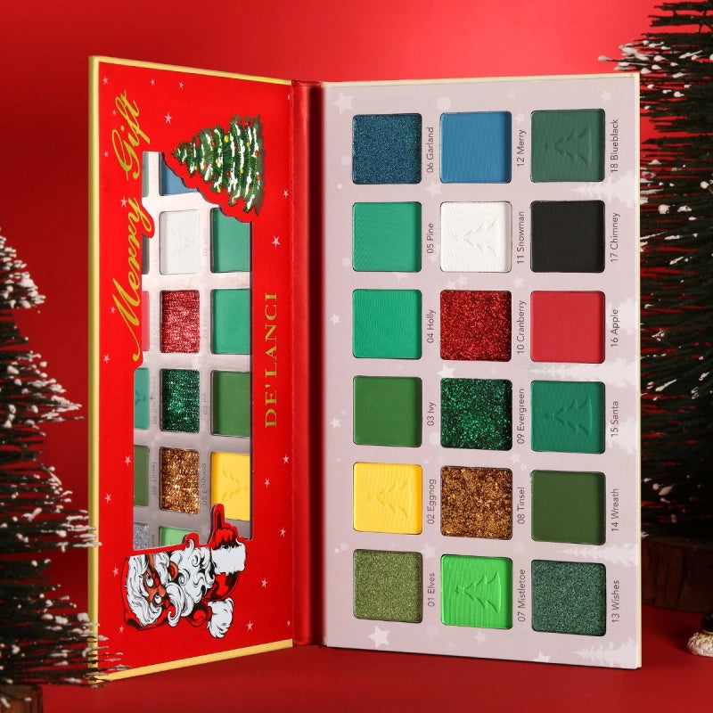 De'Lanci - Merry Gift Green Makeup Palette 18 Colors Eyeshadow 27g