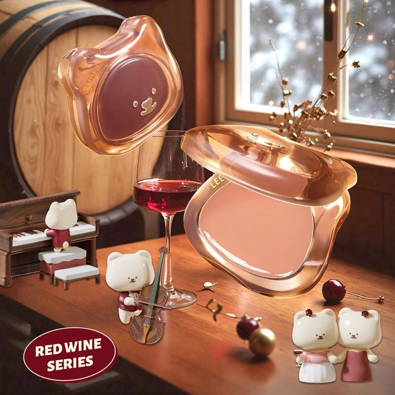 LEEMEMBER - Purple Floral Bear Hydrating Cream Blush 4g