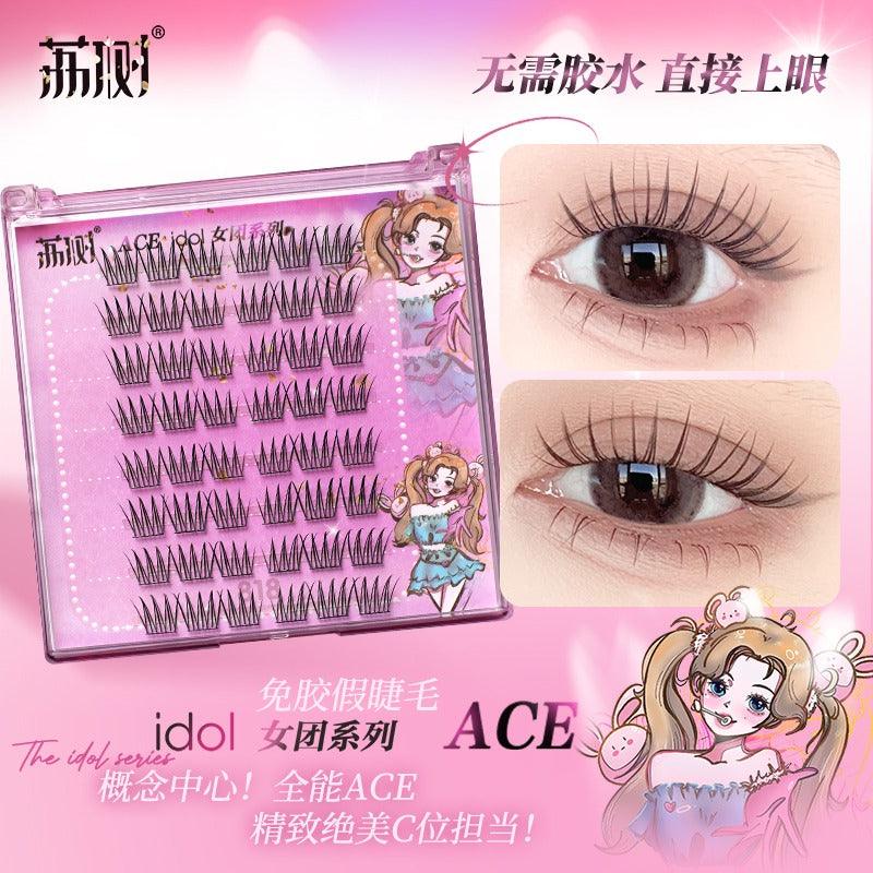 LISHU POP Girls Makeup Glue Free False Eyelashes 48