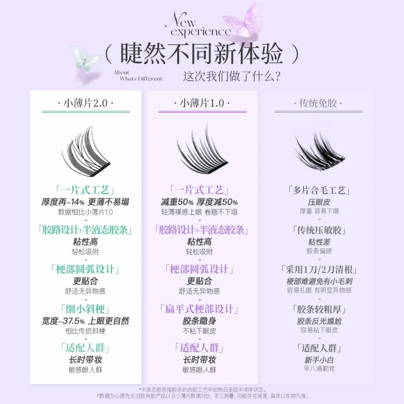 Thin Flakes Glue Free Eyelashes Butterfly 10-12mm