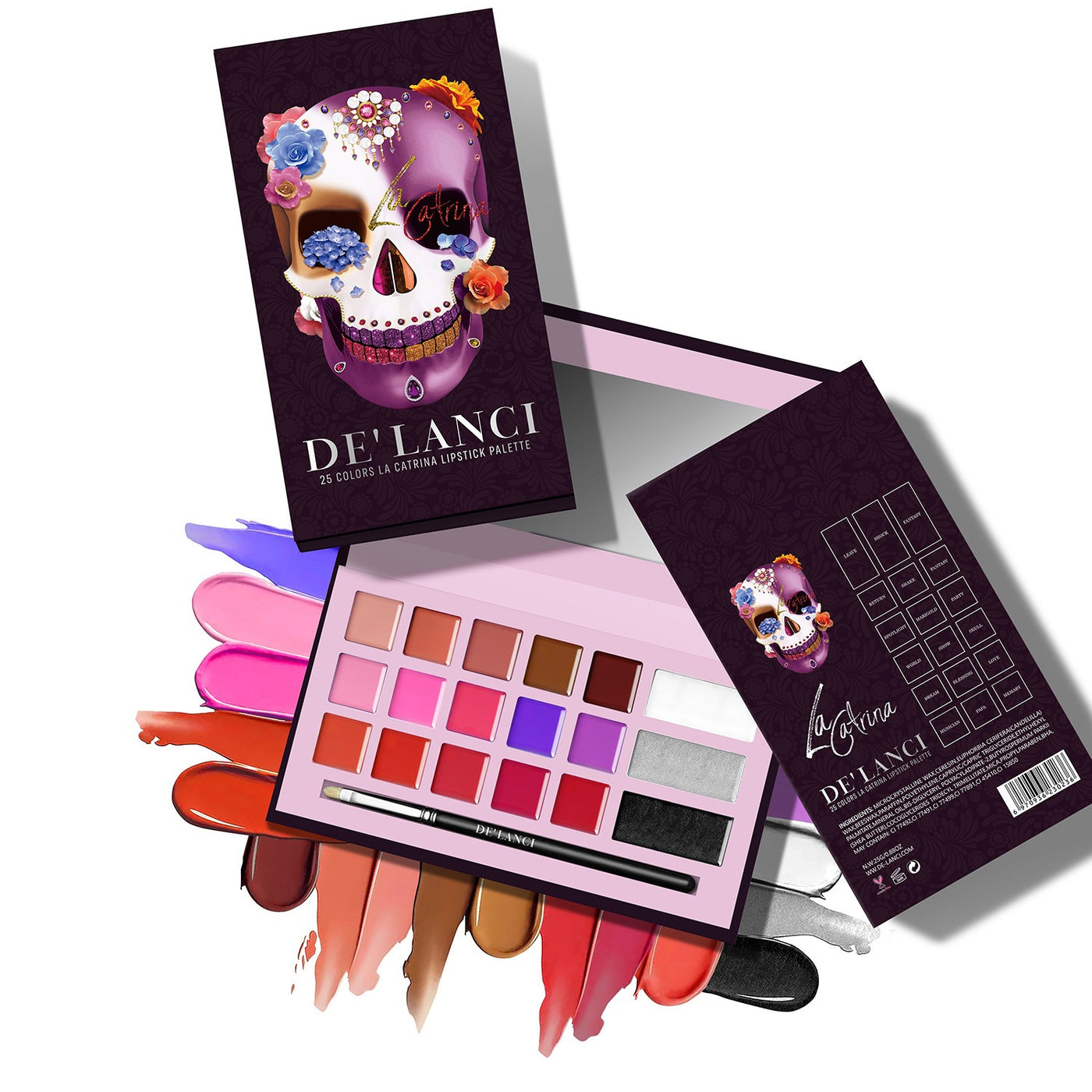 De'Lanci - 18 Colors La Catrina Lipstick Palette 16.8g