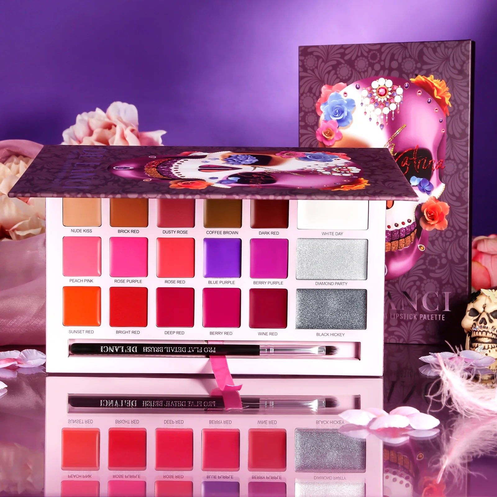 DE'LANCI 18 Colors La Catrina Lipstick Palette 16.8g
