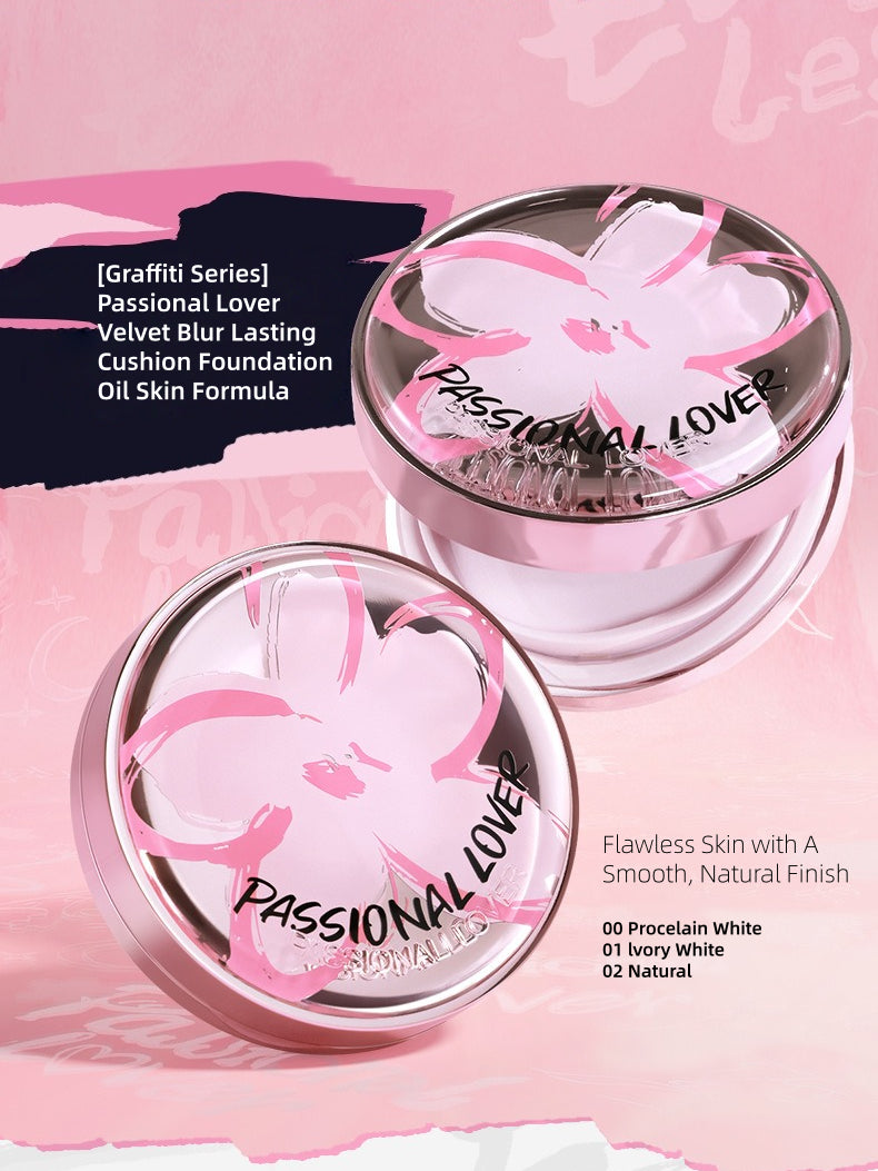 [Graffiti Series] Passional Lover Velvet Blur Lasting Cushion Foundation Oil Skin Formula 14g+14g