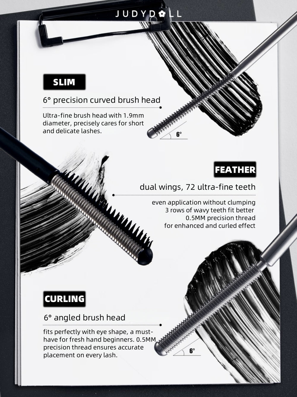 [2g/3g] Judydoll Iron Strong Mascara Lifting Waterproof