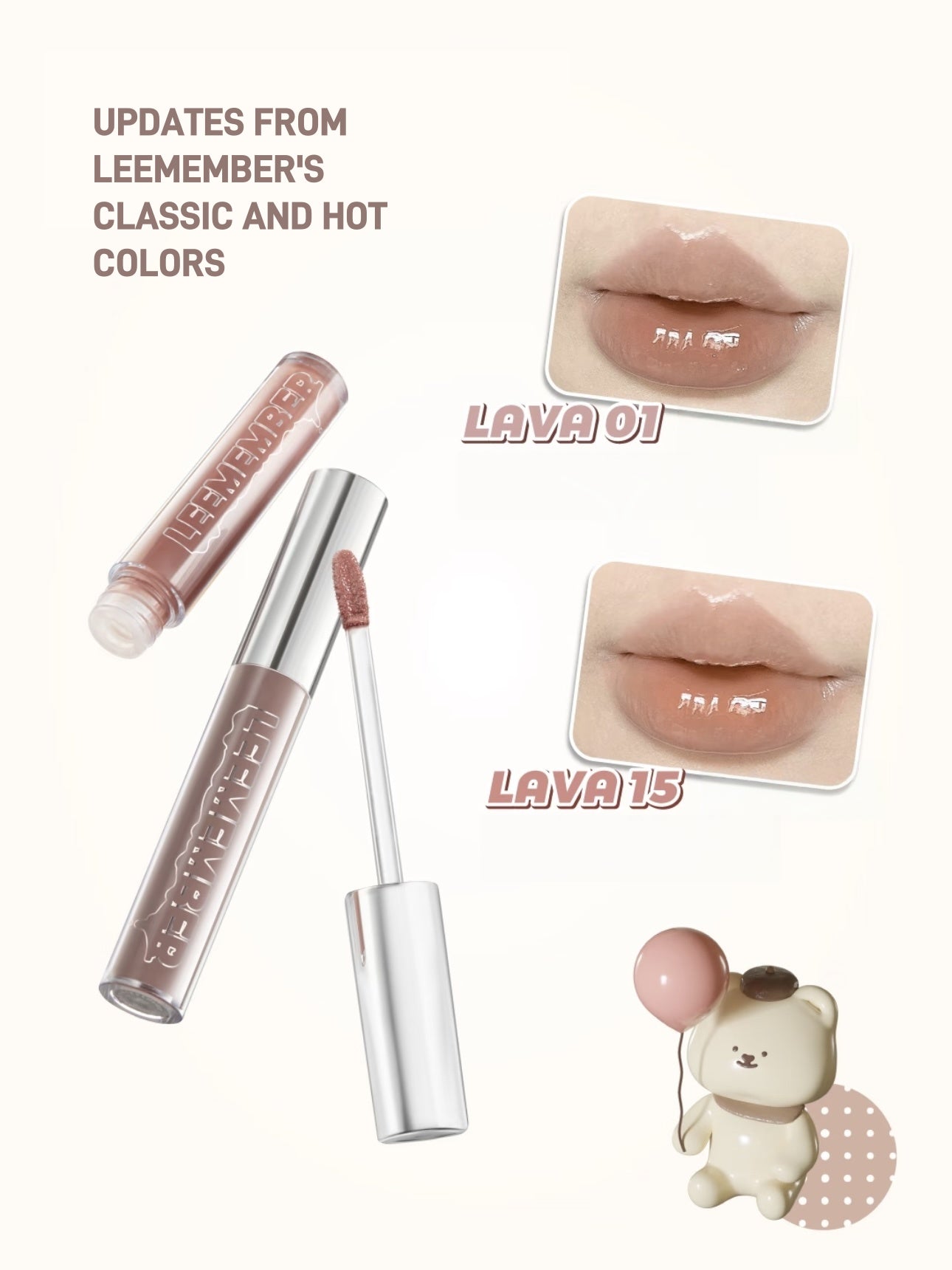 LEEMEMBER Watery Lip Gloss 3g Glasslike LAVA YK