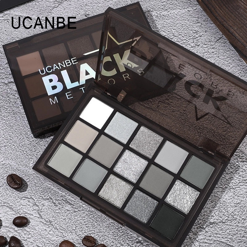 UCANBE 15 Colors Eyeshadow Palette Black Meteors 10.8g
