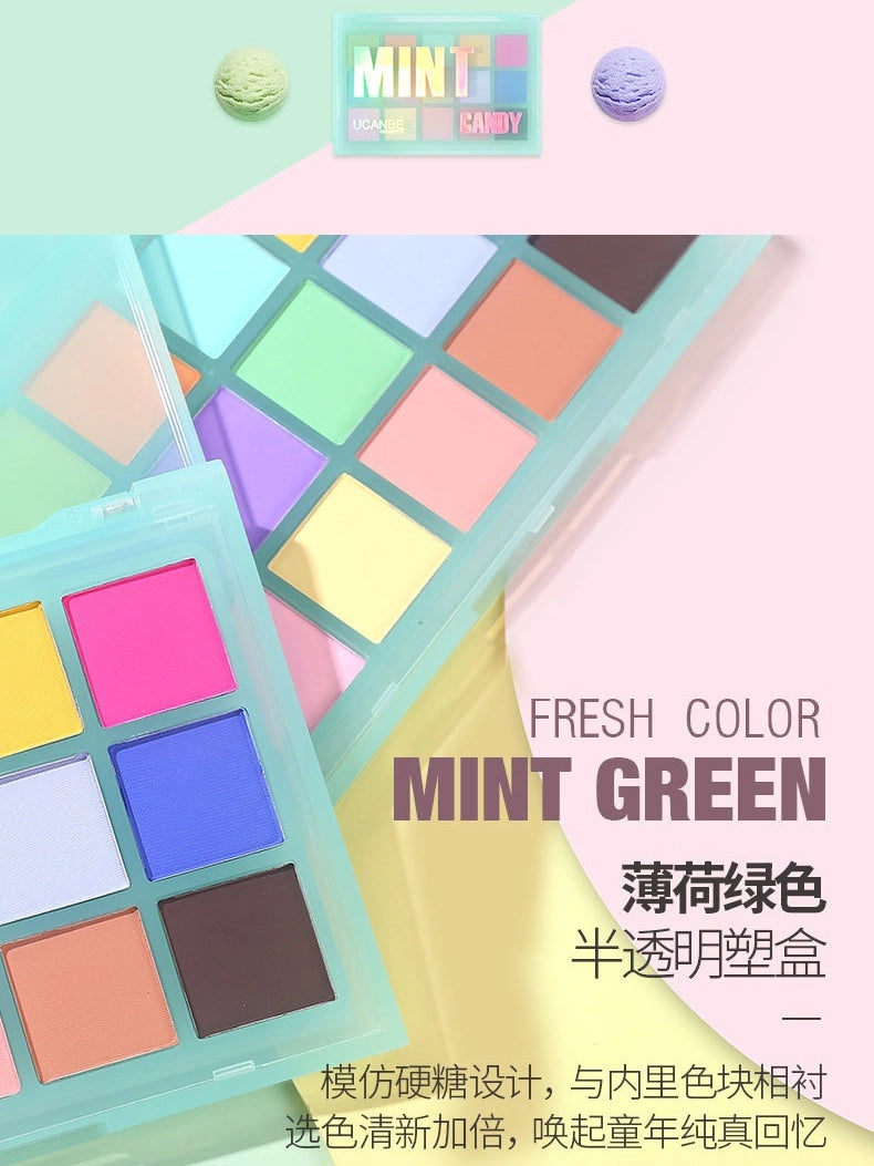 UCANBE 15 Colors Eyeshadow Palette Mint Candy 10.8g