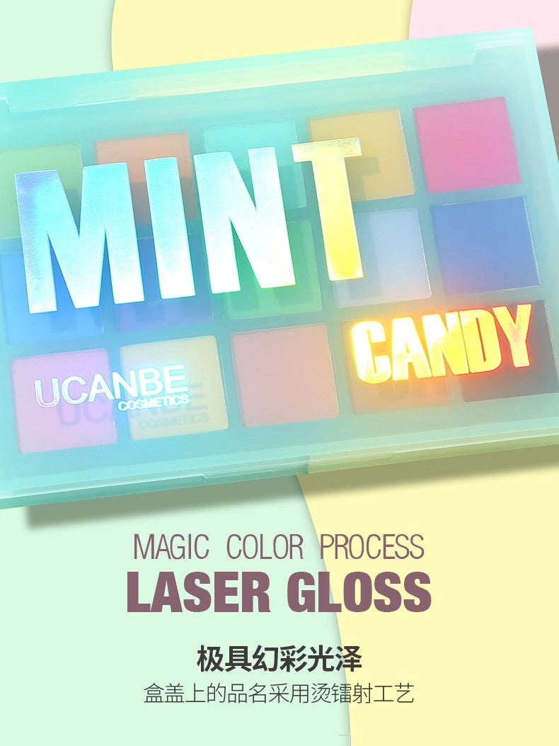 UCANBE 15 Colors Eyeshadow Palette Mint Candy 10.8g