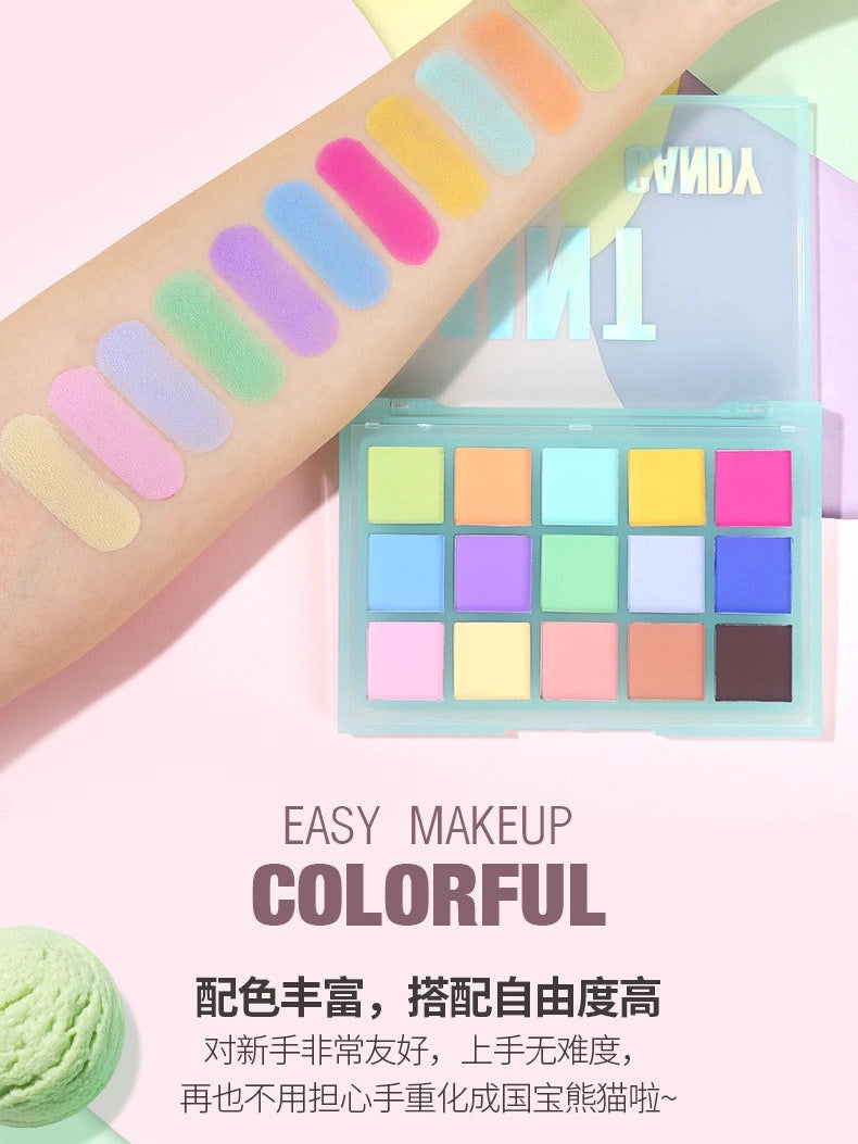 UCANBE 15 Colors Eyeshadow Palette Mint Candy 10.8g