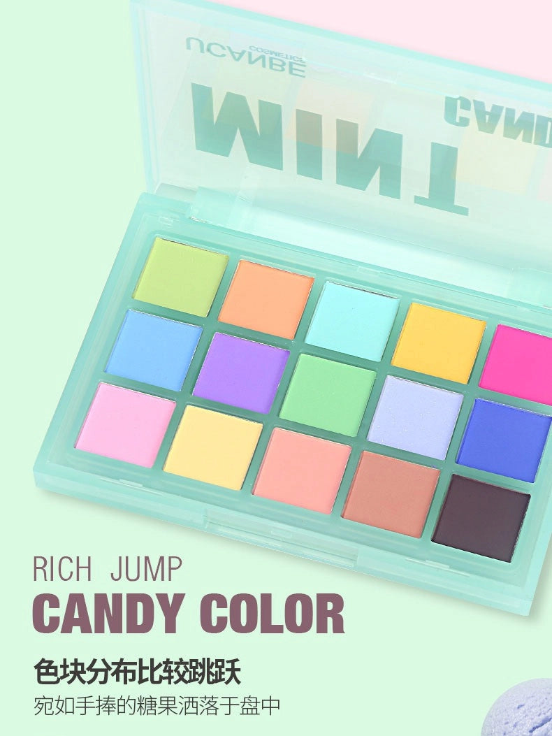 UCANBE 15 Colors Eyeshadow Palette Mint Candy 10.8g