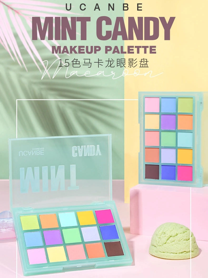 UCANBE 15 Colors Eyeshadow Palette Mint Candy 10.8g
