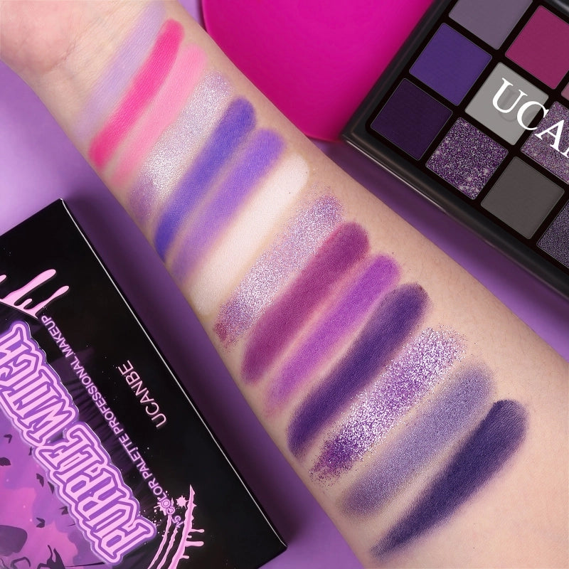 UCANBE 15 Colors Eyeshadow Palette Purple Witch 10.8g