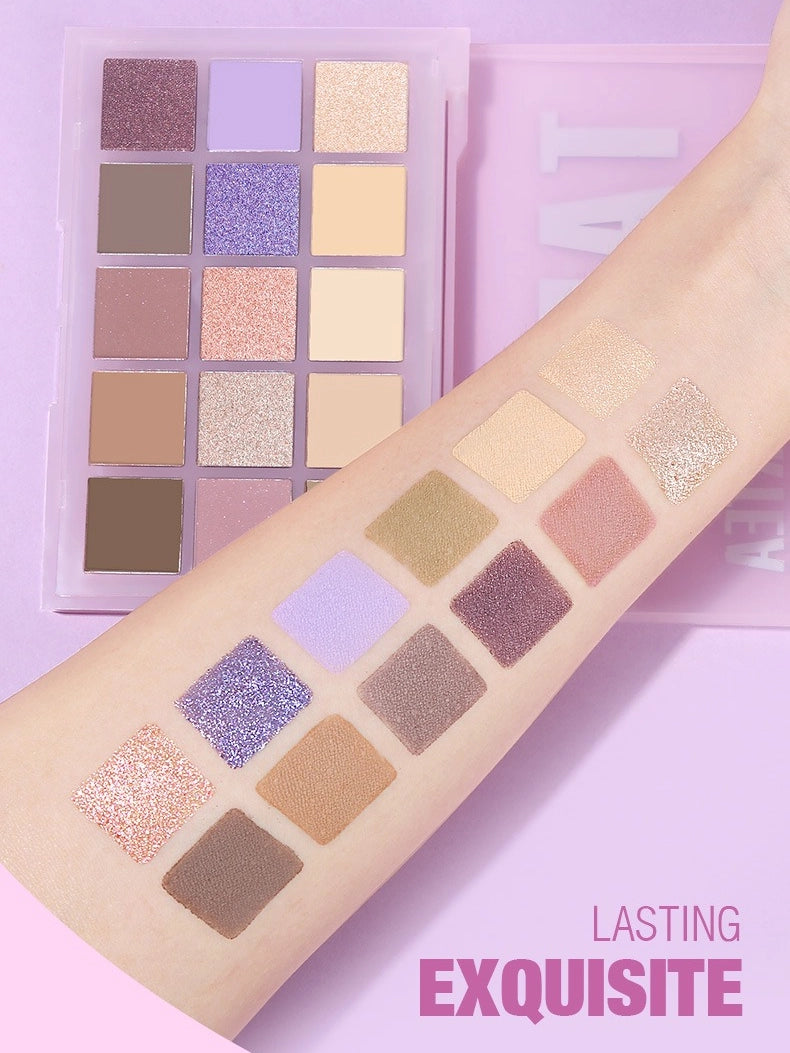 UCANBE 15 Colors Eyeshadow Palette Taro Milktea 10.8g