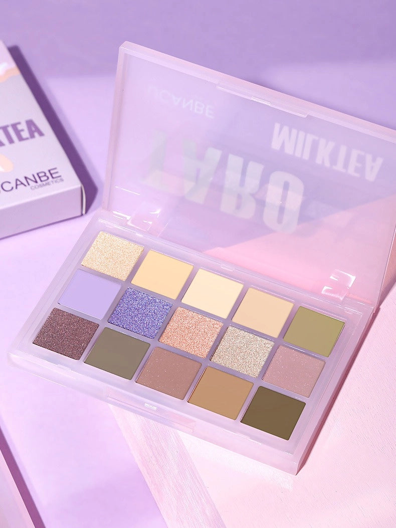 UCANBE 15 Colors Eyeshadow Palette Taro Milktea 10.8g