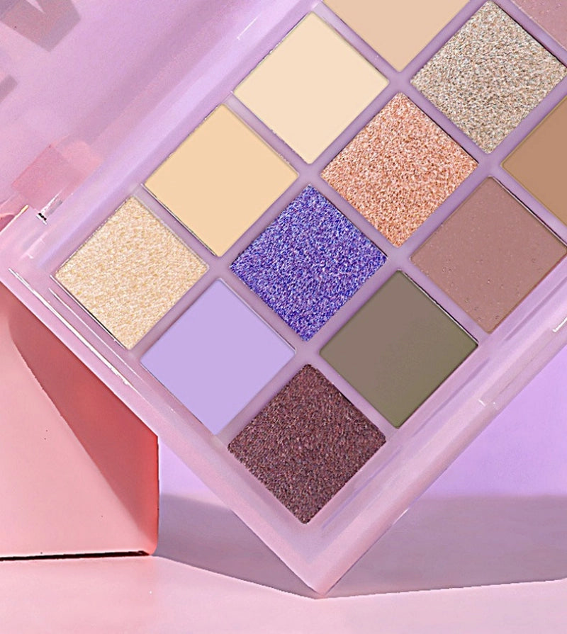 UCANBE 15 Colors Eyeshadow Palette Taro Milktea 10.8g