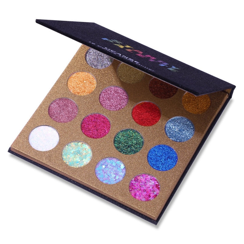 UCANBE 16 Colors Glitter Eyeshadow Starry Palette 16*1.5g